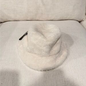 Cream Faux Fur Bucket Hat